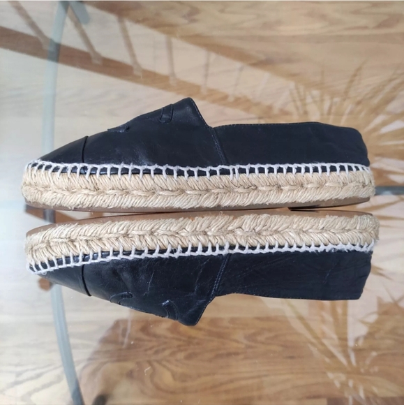 CHANEL CC Logos Espadrilles flats 36 black leather - Picture 3 of 15